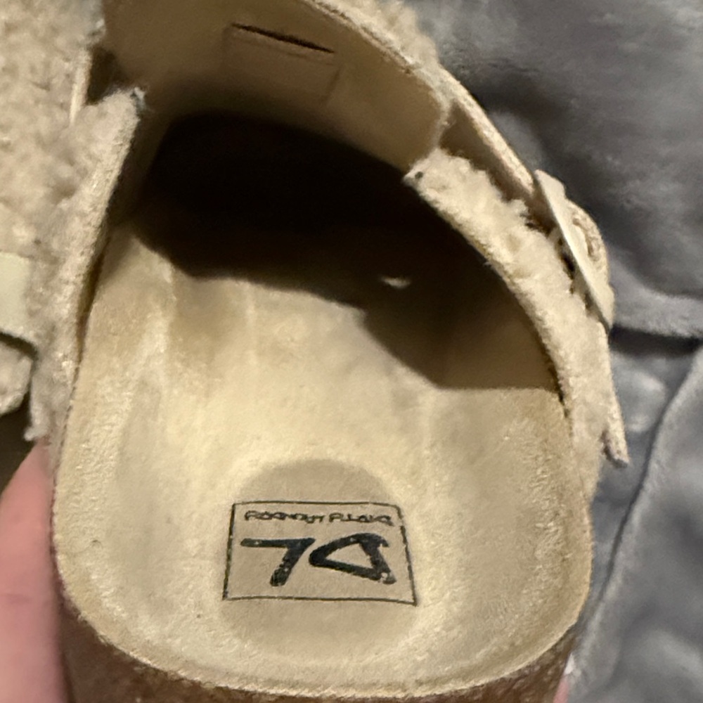 Dirty Laundry Cream Sherpa Slip-On Mules with Buckle - Picture 6 of 7